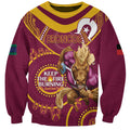 Custom NRL Broncos NAIDOC Week Sweatshirt Keep The Fire Burning Indigenous Art