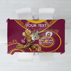 Custom NRL Broncos NAIDOC Week Tablecloth Keep The Fire Burning Indigenous Art