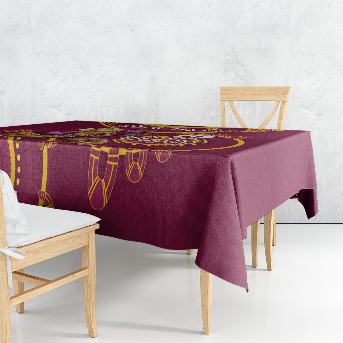 Custom NRL Broncos NAIDOC Week Tablecloth Keep The Fire Burning Indigenous Art
