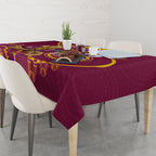 Custom NRL Broncos NAIDOC Week Tablecloth Keep The Fire Burning Indigenous Art