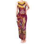 Custom NRL Broncos NAIDOC Week Tank Maxi Dress Keep The Fire Burning Indigenous Art