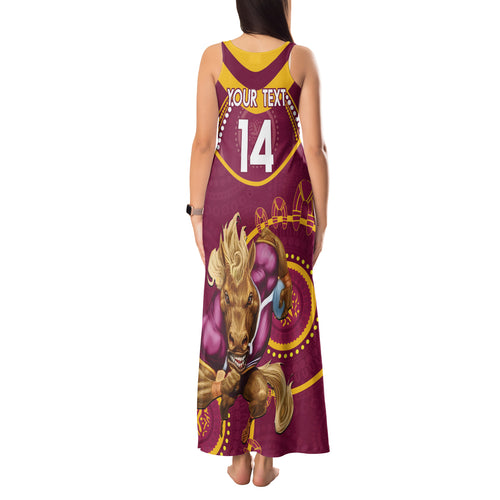 Custom NRL Broncos NAIDOC Week Tank Maxi Dress Keep The Fire Burning Indigenous Art