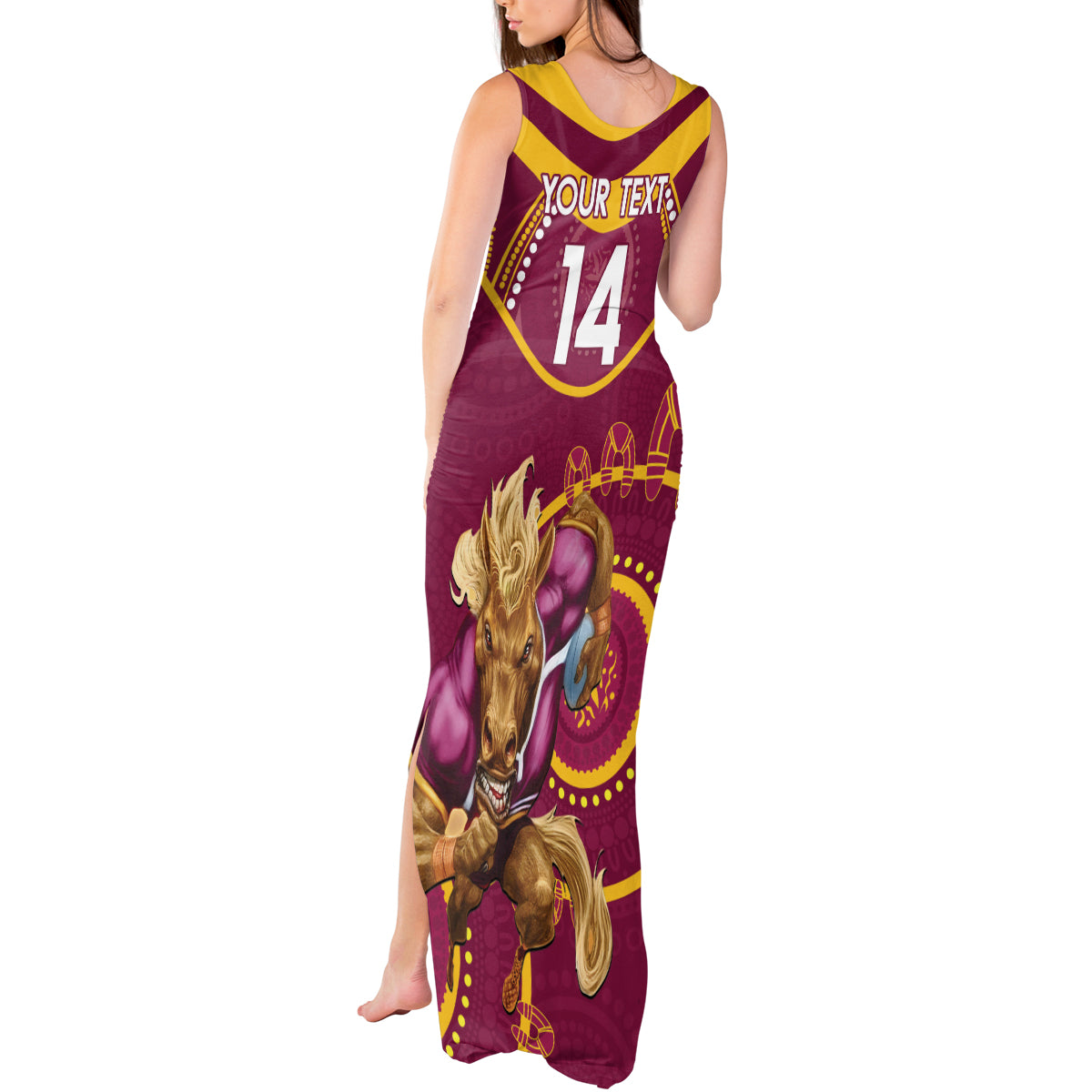 Custom NRL Broncos NAIDOC Week Tank Maxi Dress Keep The Fire Burning Indigenous Art