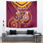 Custom NRL Broncos NAIDOC Week Tapestry Keep The Fire Burning Indigenous Art