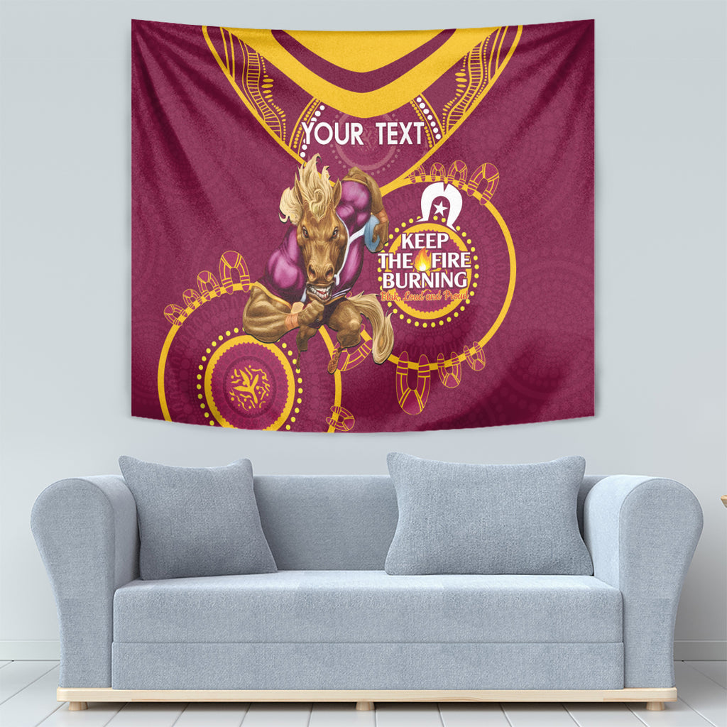 Custom NRL Broncos NAIDOC Week Tapestry Keep The Fire Burning Indigenous Art