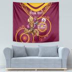 Custom NRL Broncos NAIDOC Week Tapestry Keep The Fire Burning Indigenous Art