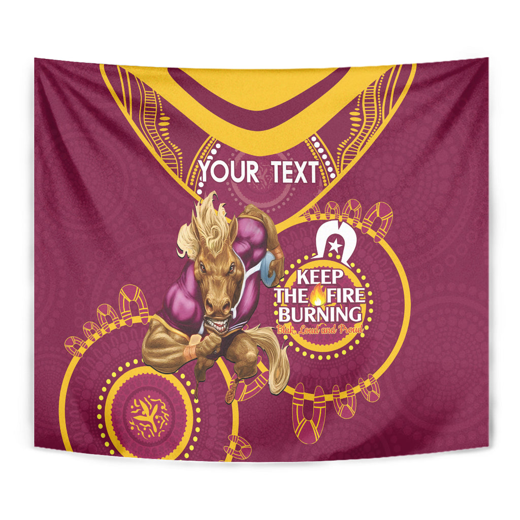 Custom NRL Broncos NAIDOC Week Tapestry Keep The Fire Burning Indigenous Art