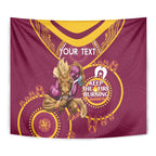 Custom NRL Broncos NAIDOC Week Tapestry Keep The Fire Burning Indigenous Art