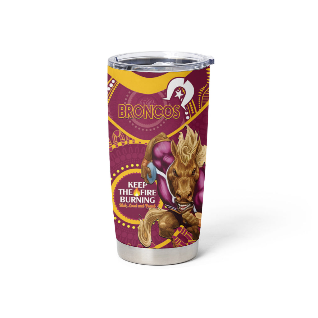 NRL Broncos NAIDOC Week Tumbler Cup Keep The Fire Burning Indigenous Art