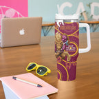 NRL Broncos NAIDOC Week Tumbler With Handle Keep The Fire Burning Indigenous Art