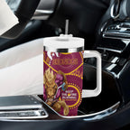 NRL Broncos NAIDOC Week Tumbler With Handle Keep The Fire Burning Indigenous Art