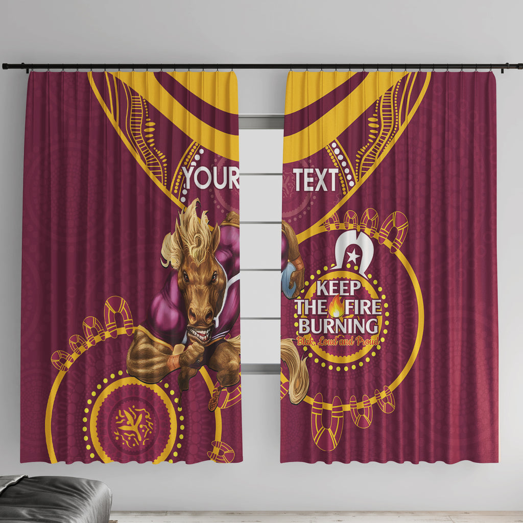 Custom NRL Broncos NAIDOC Week Window Curtain Keep The Fire Burning Indigenous Art