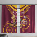 Custom NRL Broncos NAIDOC Week Window Curtain Keep The Fire Burning Indigenous Art