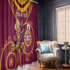 Custom NRL Broncos NAIDOC Week Window Curtain Keep The Fire Burning Indigenous Art