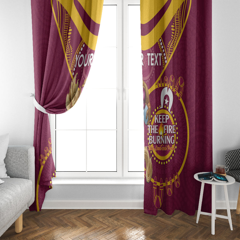 Custom NRL Broncos NAIDOC Week Window Curtain Keep The Fire Burning Indigenous Art
