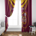 Custom NRL Broncos NAIDOC Week Window Curtain Keep The Fire Burning Indigenous Art