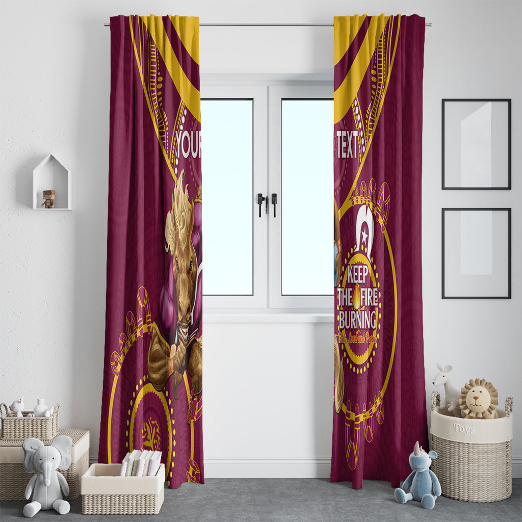 Custom NRL Broncos NAIDOC Week Window Curtain Keep The Fire Burning Indigenous Art