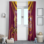 Custom NRL Broncos NAIDOC Week Window Curtain Keep The Fire Burning Indigenous Art