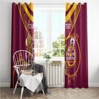 Custom NRL Broncos NAIDOC Week Window Curtain Keep The Fire Burning Indigenous Art
