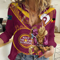 Custom NRL Broncos NAIDOC Week Women Casual Shirt Keep The Fire Burning Indigenous Art