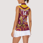 Custom NRL Broncos NAIDOC Week Women Sleeveless Polo Shirt Keep The Fire Burning Indigenous Art