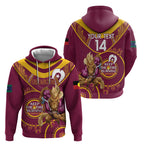 Custom NRL Broncos NAIDOC Week Zip Hoodie Keep The Fire Burning Indigenous Art