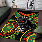 Custom NRL Panthers NAIDOC Week Area Rug Keep The Fire Burning Indigenous Art