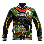 Custom NRL Panthers NAIDOC Week Baseball Jacket Keep The Fire Burning Indigenous Art