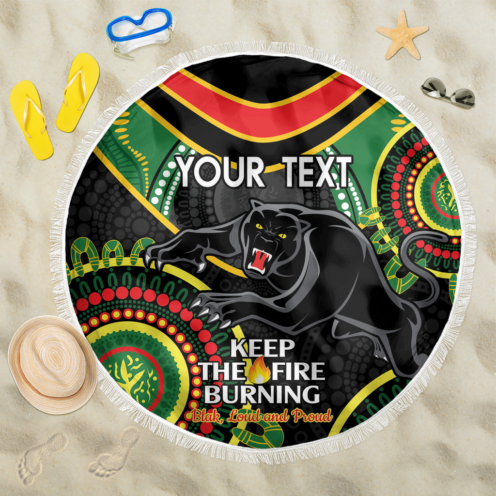 Custom NRL Panthers NAIDOC Week Beach Blanket Keep The Fire Burning Indigenous Art