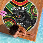 Custom NRL Panthers NAIDOC Week Beach Blanket Keep The Fire Burning Indigenous Art