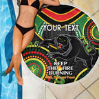 Custom NRL Panthers NAIDOC Week Beach Blanket Keep The Fire Burning Indigenous Art
