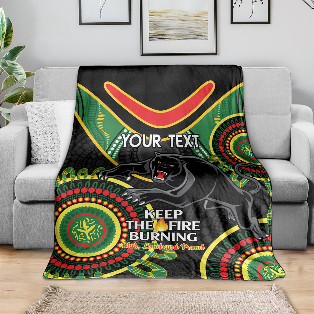 Custom NRL Panthers NAIDOC Week Blanket Keep The Fire Burning Indigenous Art