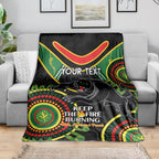 Custom NRL Panthers NAIDOC Week Blanket Keep The Fire Burning Indigenous Art