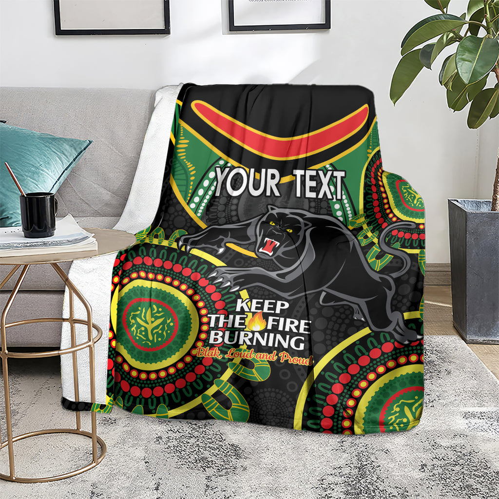Custom NRL Panthers NAIDOC Week Blanket Keep The Fire Burning Indigenous Art