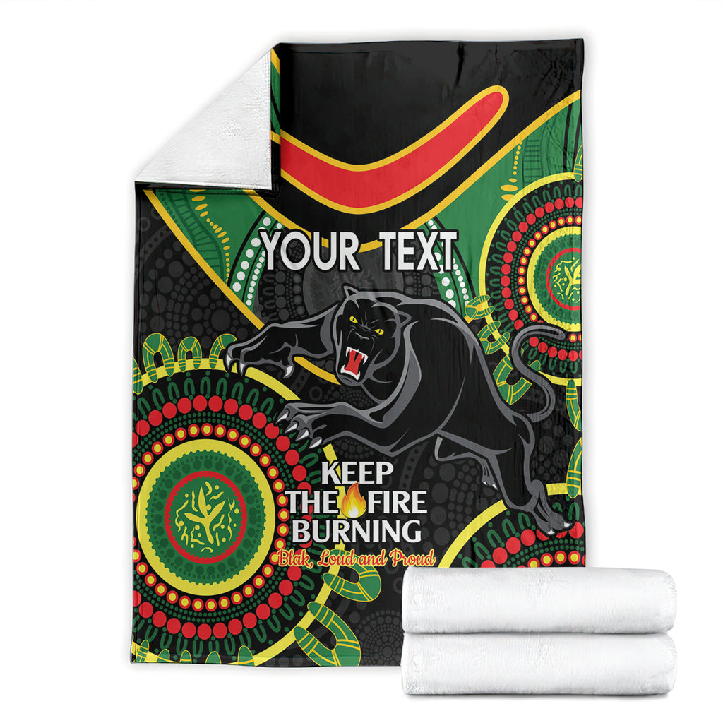 Custom NRL Panthers NAIDOC Week Blanket Keep The Fire Burning Indigenous Art