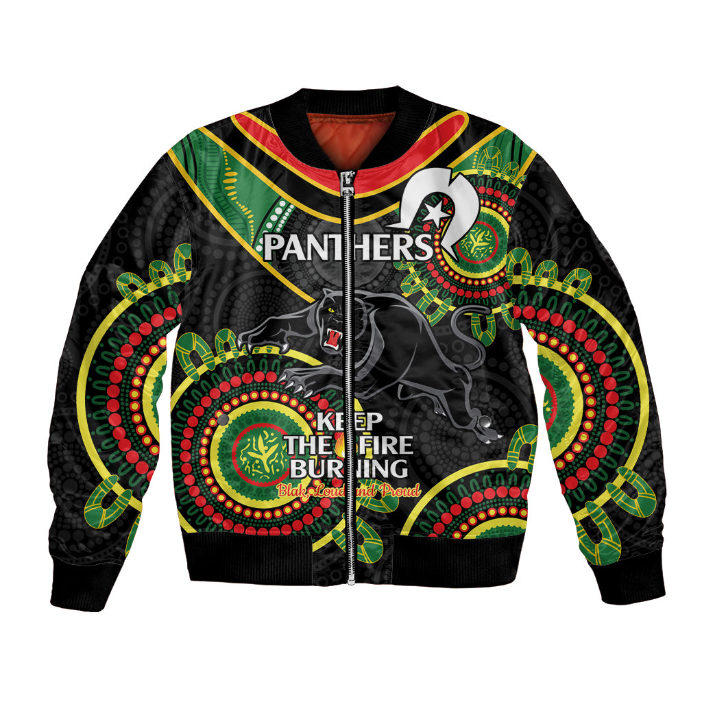 Custom NRL Panthers NAIDOC Week Bomber Jacket Keep The Fire Burning Indigenous Art