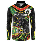 Custom NRL Panthers NAIDOC Week Button Sweatshirt Keep The Fire Burning Indigenous Art