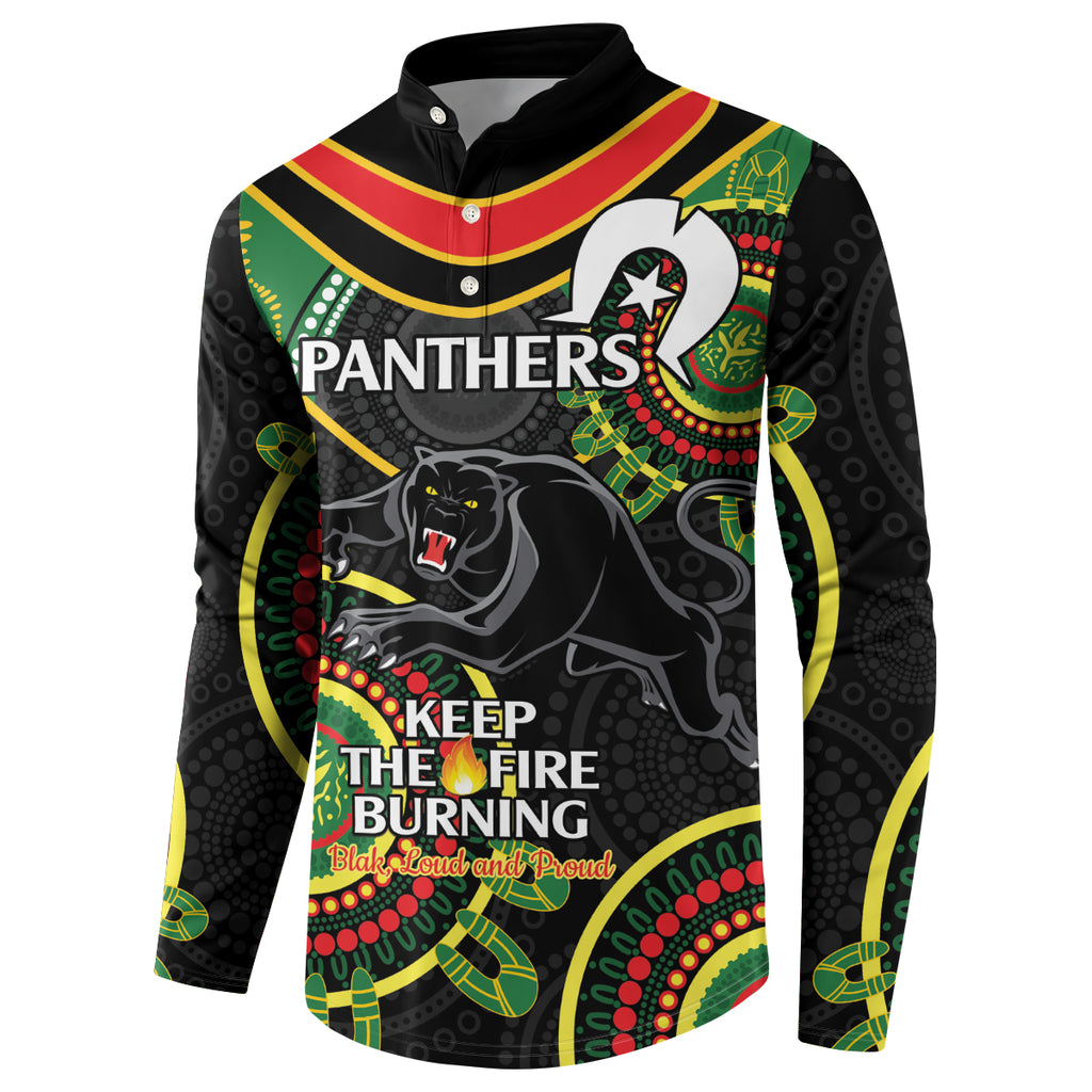 Custom NRL Panthers NAIDOC Week Button Sweatshirt Keep The Fire Burning Indigenous Art