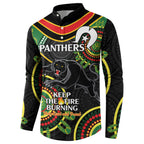 Custom NRL Panthers NAIDOC Week Button Sweatshirt Keep The Fire Burning Indigenous Art