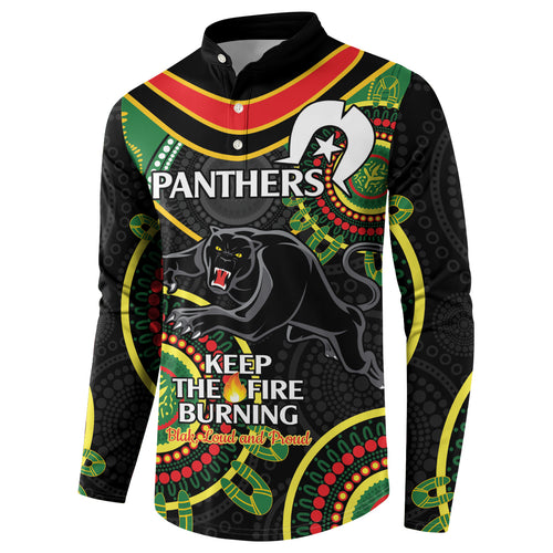 Custom NRL Panthers NAIDOC Week Button Sweatshirt Keep The Fire Burning Indigenous Art