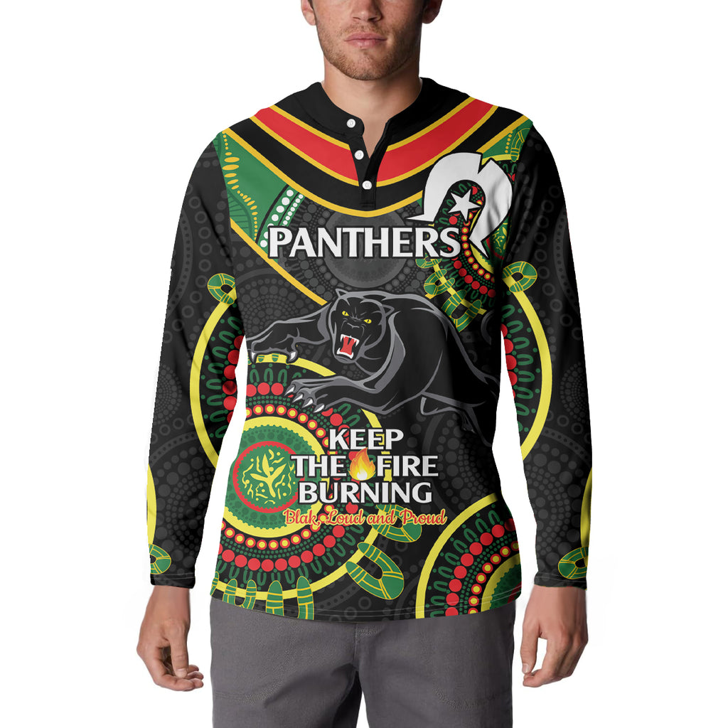 Custom NRL Panthers NAIDOC Week Button Sweatshirt Keep The Fire Burning Indigenous Art