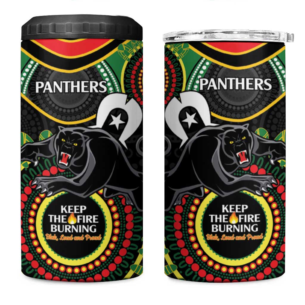 NRL Panthers NAIDOC Week 4 in 1 Can Cooler Tumbler Keep The Fire Burning Indigenous Art