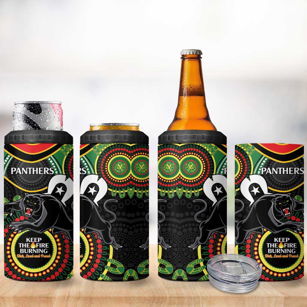 NRL Panthers NAIDOC Week 4 in 1 Can Cooler Tumbler Keep The Fire Burning Indigenous Art