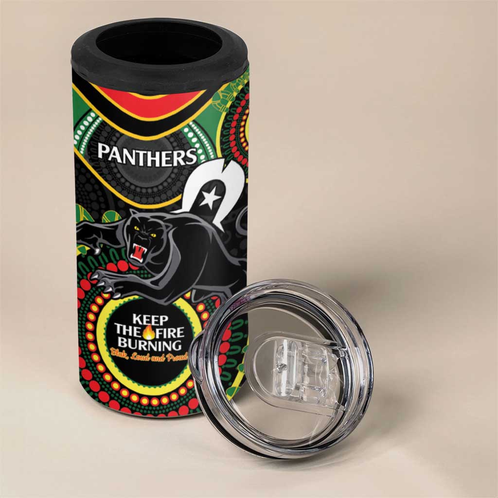 NRL Panthers NAIDOC Week 4 in 1 Can Cooler Tumbler Keep The Fire Burning Indigenous Art