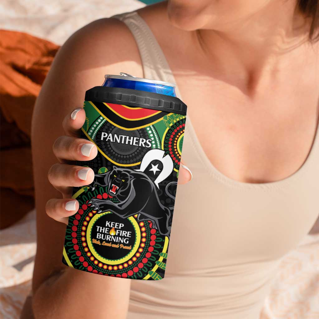 NRL Panthers NAIDOC Week 4 in 1 Can Cooler Tumbler Keep The Fire Burning Indigenous Art