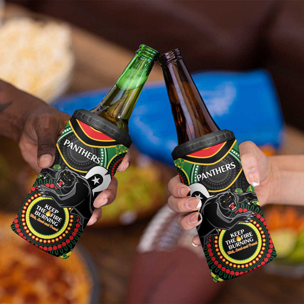 NRL Panthers NAIDOC Week 4 in 1 Can Cooler Tumbler Keep The Fire Burning Indigenous Art