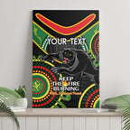 Custom NRL Panthers NAIDOC Week Canvas Wall Art Keep The Fire Burning Indigenous Art