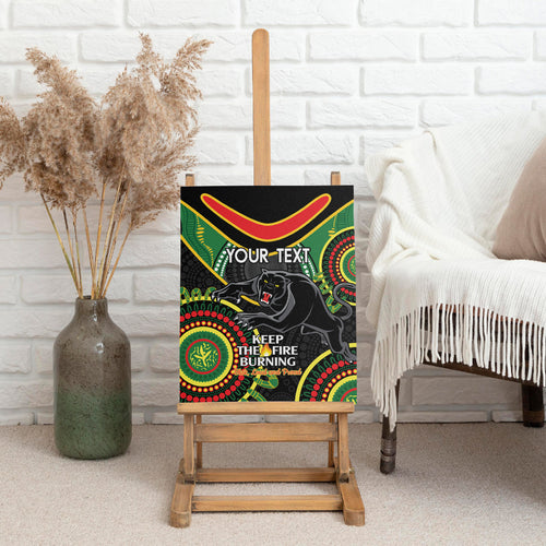 Custom NRL Panthers NAIDOC Week Canvas Wall Art Keep The Fire Burning Indigenous Art