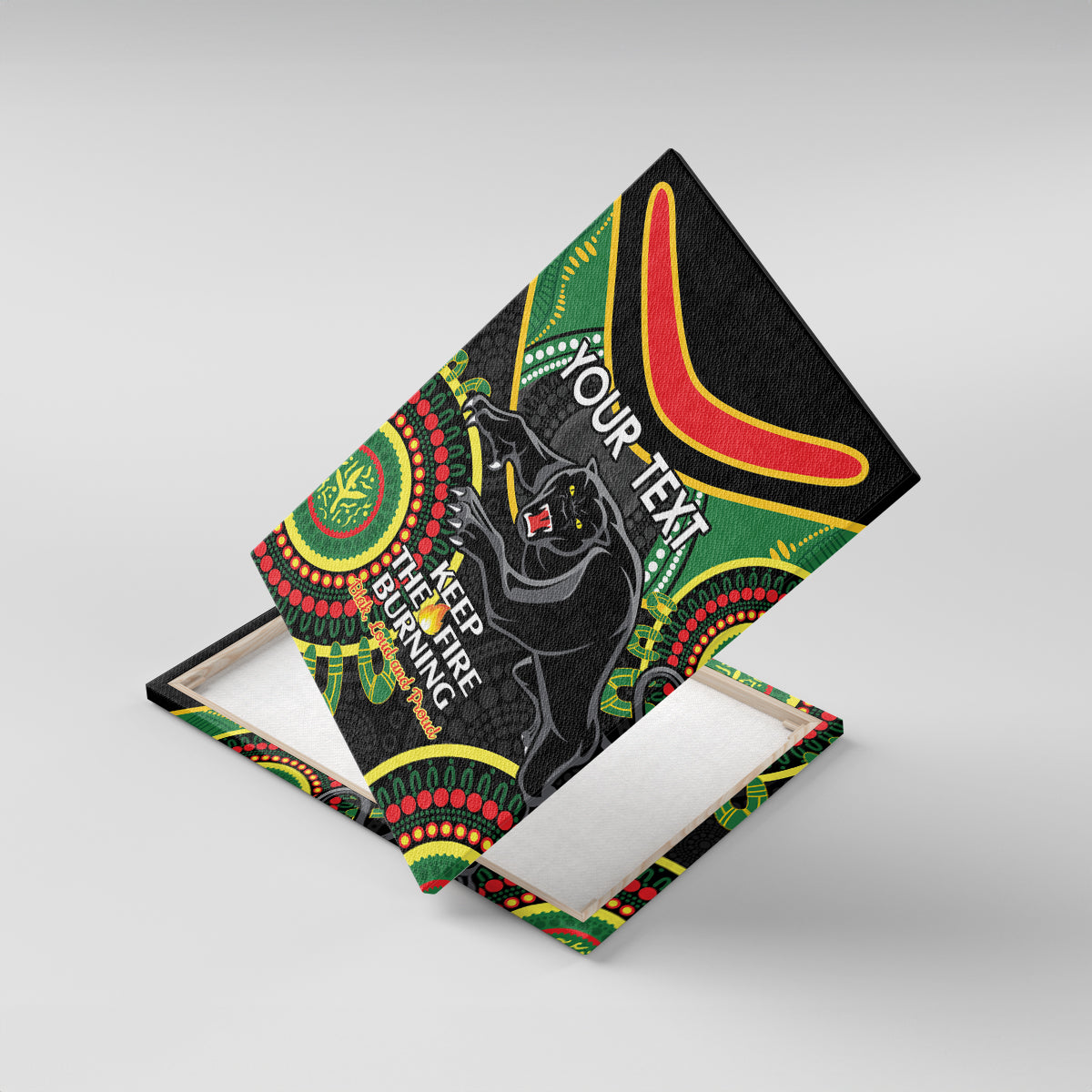 Custom NRL Panthers NAIDOC Week Canvas Wall Art Keep The Fire Burning Indigenous Art