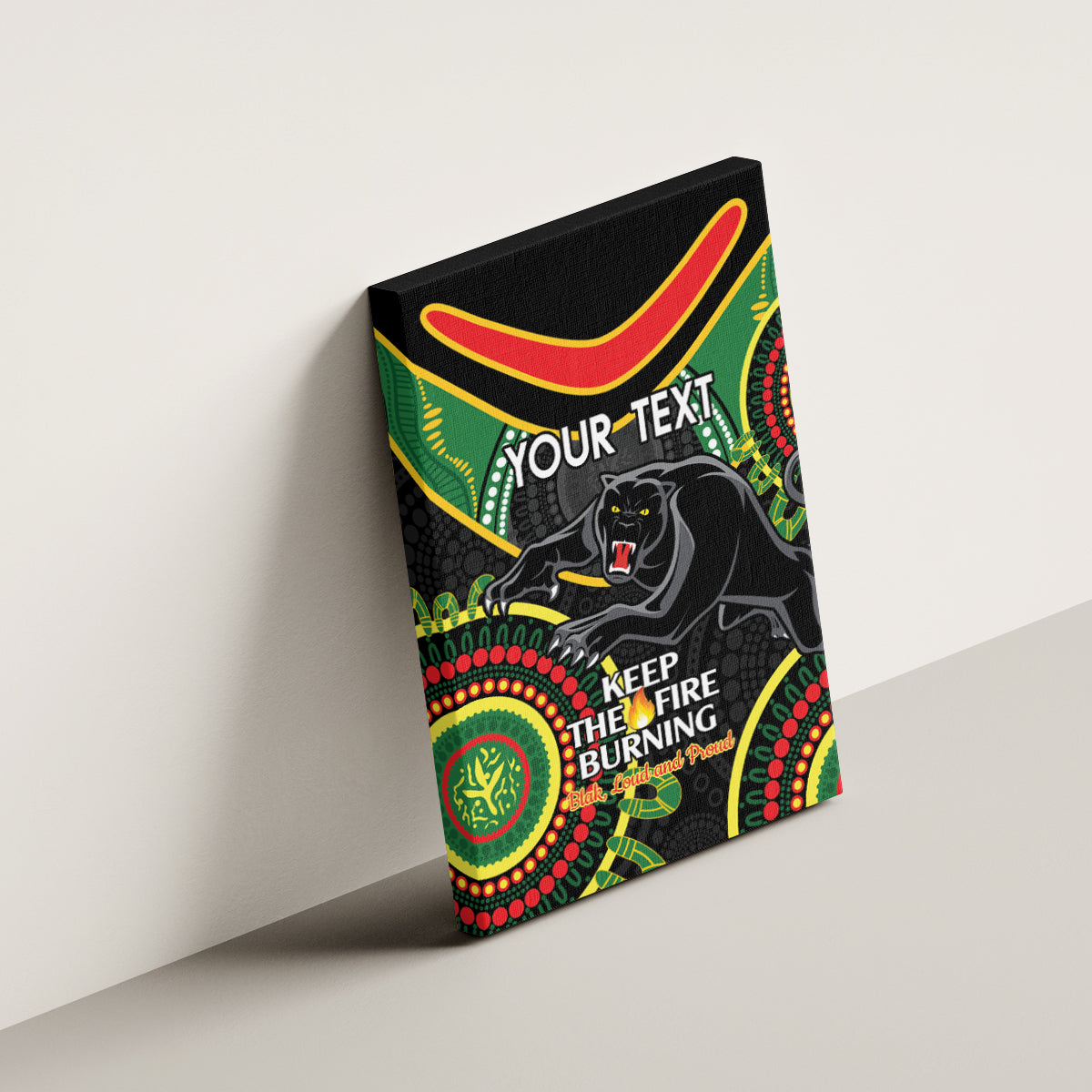 Custom NRL Panthers NAIDOC Week Canvas Wall Art Keep The Fire Burning Indigenous Art